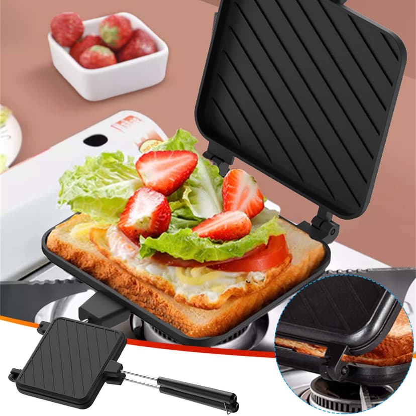Sentmoon Breakfast Sandwich Maker Sandwich Maker Hot Dog Toaster Press Bakeware Nonstick Frying Pan Pancake Pan Cooker With Removable Handle For Breakfast Pancakes Omele