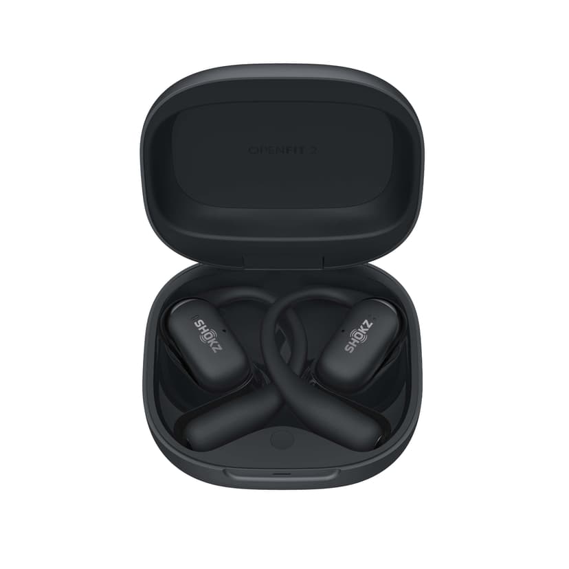Refurbished Shokz OpenFit 2 True Wireless Earbuds with DualBoost Technology, Black, 48-Hour Battery Life, SHOKZ T920