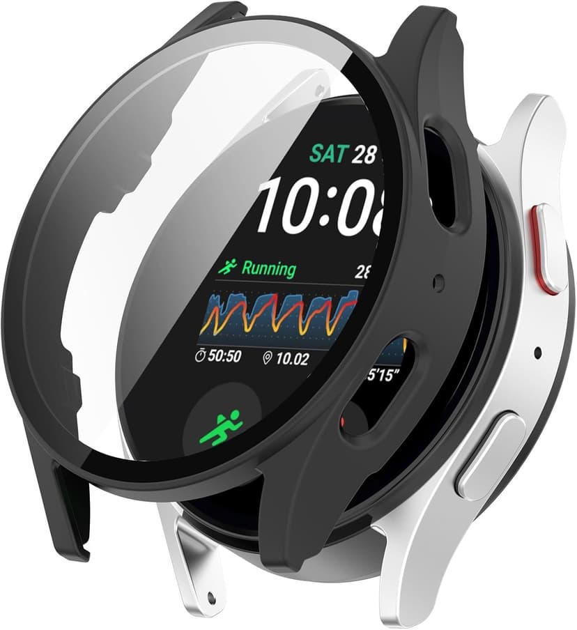 XIHAMA 2-Piece Set for Samsung Galaxy Watch 7 Cover 40mm 44mm Protective Case with Film Shock Absorption Compatible with Galaxy Watch 7 40mm/44mm Smart Watch Protective Cover