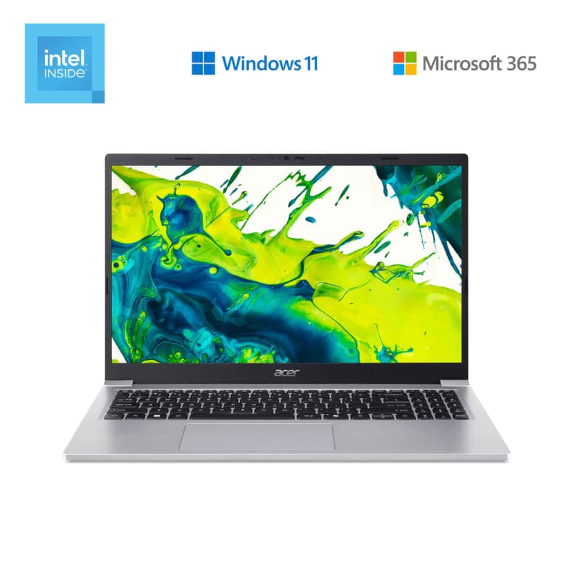 Acer Aspire Lite 15.6" FHD IPS Laptop, Intel N150, 8GB DDR4 RAM, 128GB SSD, Windows 11, One Year Subscription to Microsoft 365 Included