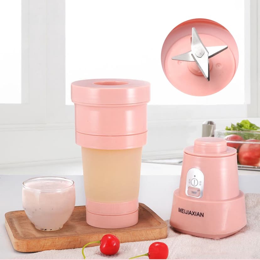 Aursykel Portable USB Rechargeable Blender with 6 Stainless Steel Blades for Shakes and Smoothies Handheld Juicer for Sports Travel Work and School Easy to Clean and Use