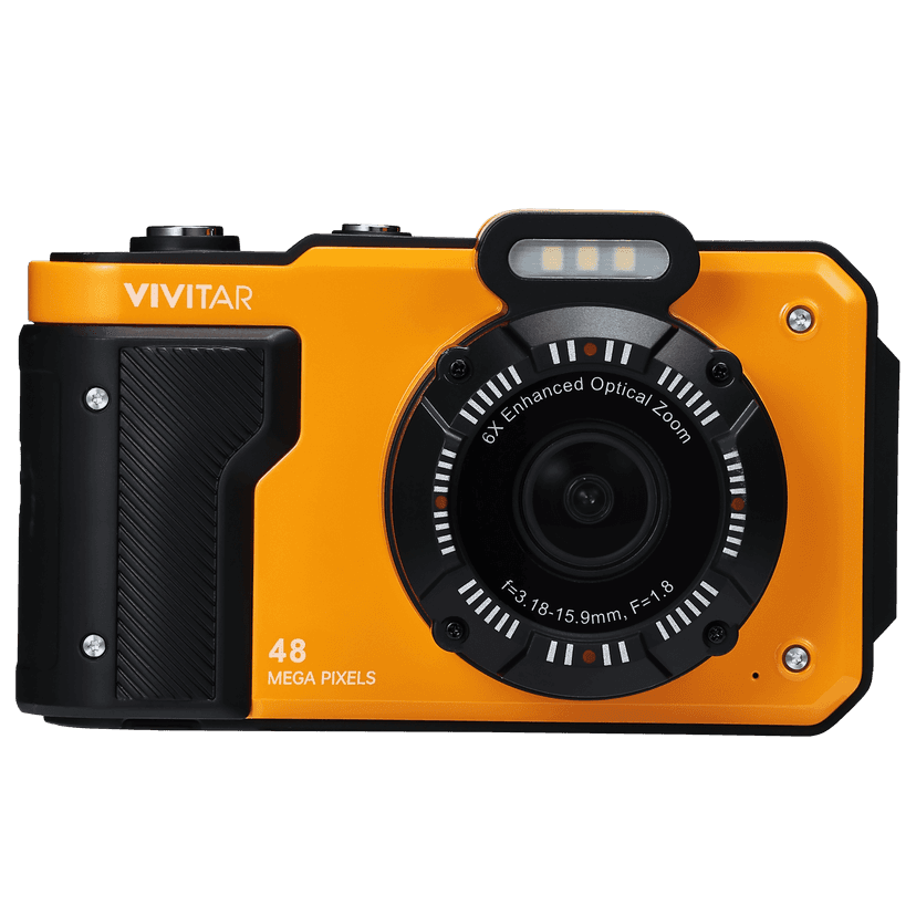 Vivitar 48MP Waterproof Digital Camera with 2.8” Screen and 4K Video, Yellow