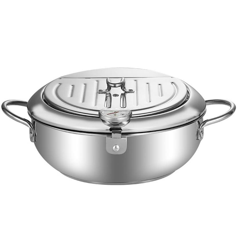 CHUANK Deep Fryer Pot Tempura Pot Deep Fryer With Oil Filtration Gas Deep Fryer Pan