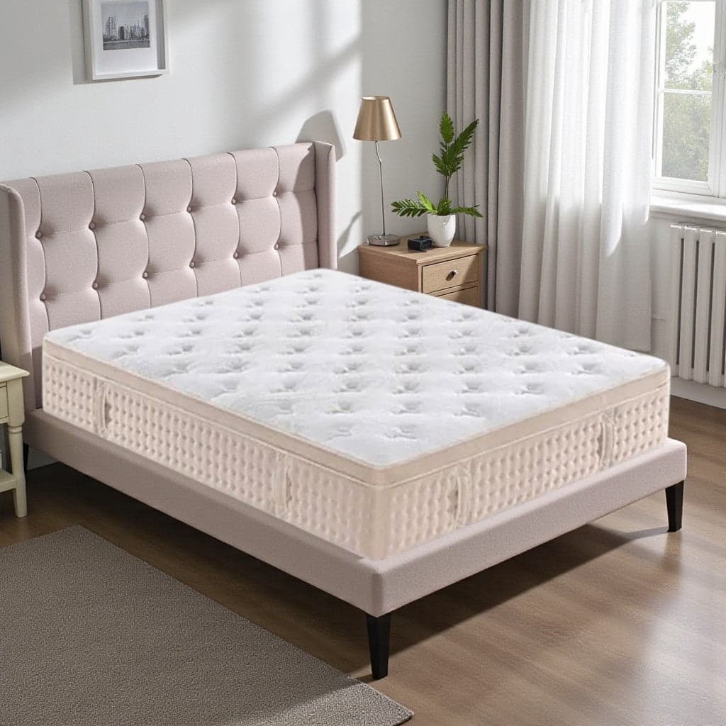 Calmio Multi-Layered Memory Foam Mattress | Medium Firm, Comfy, Supportive & Affordable | Queen | It has Latex and Pocket Coils