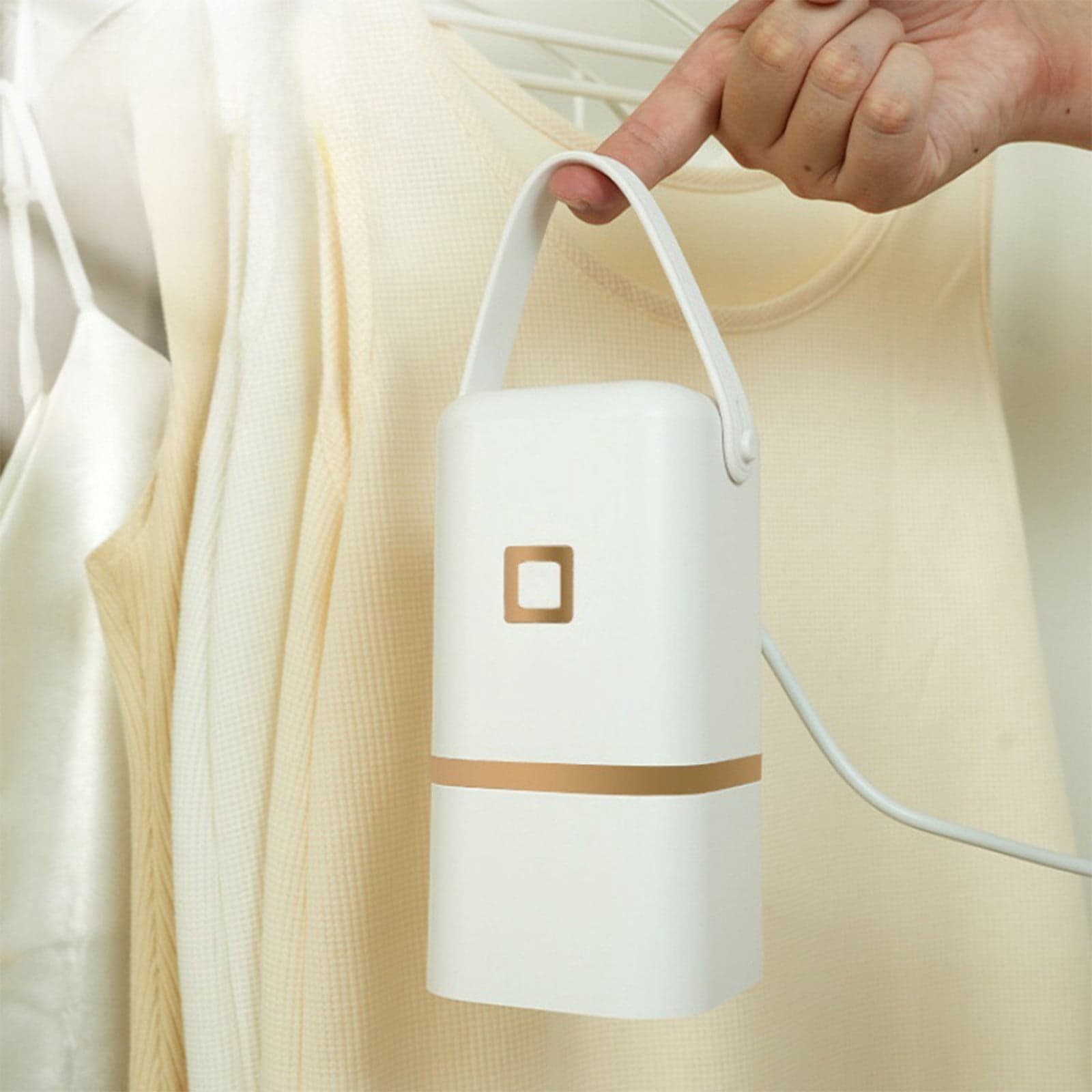 Portable Clothes Dryer | Foldable Travel Dryer for Home, Dorm & Clothes | Compact 6.3x3.15x3.15in White Plastic Dryer | Lightweight 0.44lb