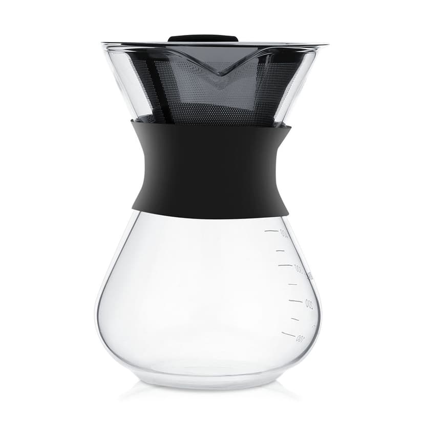 Heaveant Coffee Maker Pot, Manual Hand Drip Coffee Maker Glass Pot with Stainless Steel Filter