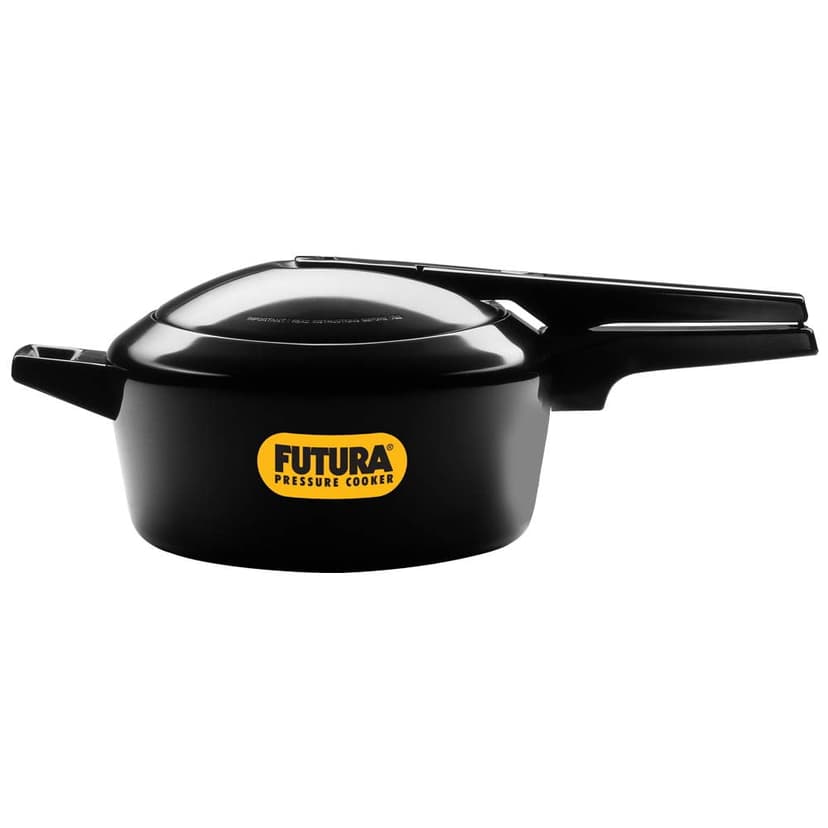 Futura Black Aluminium Pressure Cooker 4 Liters | Hard Anodised Outer Lid Pressure Cooker, Pan Cooker (FP40) - For 4 To 6 Persons