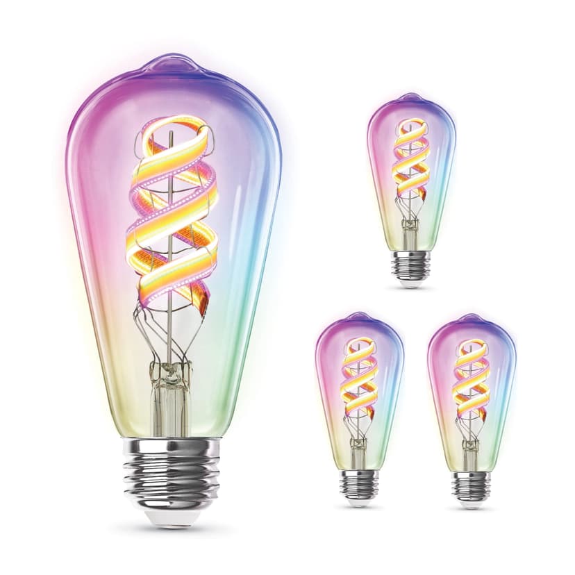 Feit Electric ST21 Smart Spiral LED Filament Bulb RGBW Wi-Fi Enabled Multicolor