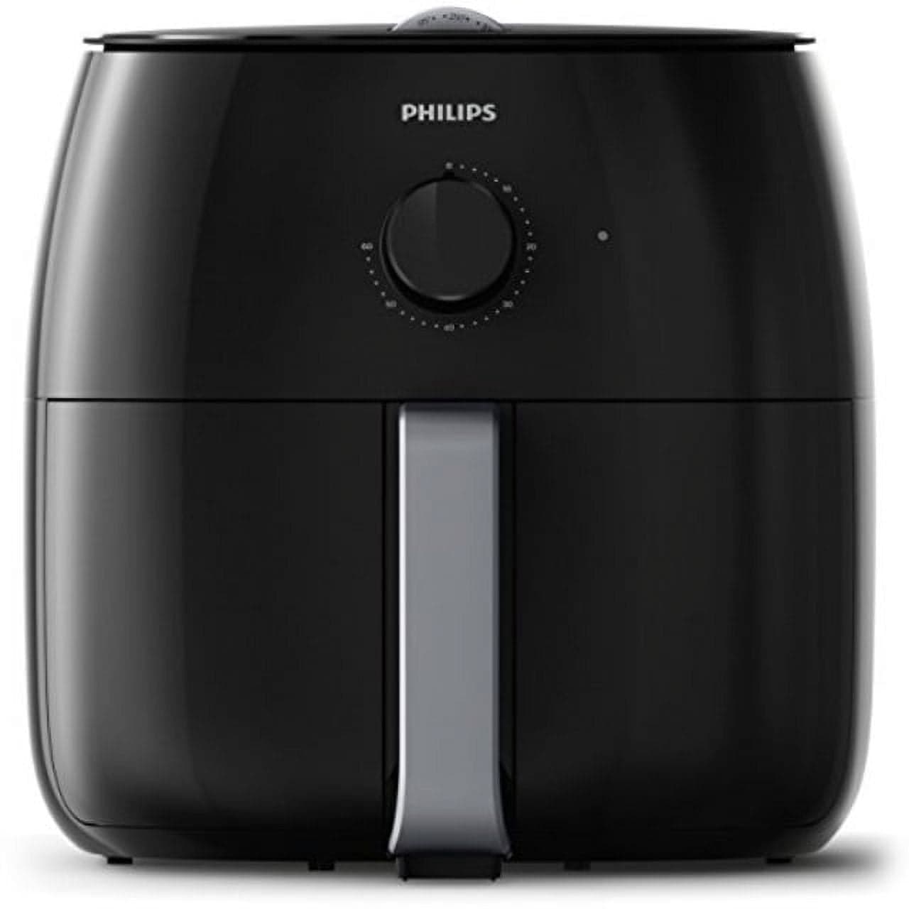 Philips Twin TurboStar Technology XXL Airfryer with Fat Reducer, Analog Interface, 3lb/4qt, Black - HD9630/98