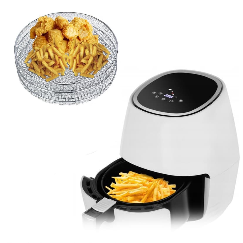 Feltree 304 Stainless Steel Air Fryer Basket 3-Pack, Non-Stick Replacement Basket for Toaster Oven and Air Fryer, Easy Clean Dishwasher Safe Accessories