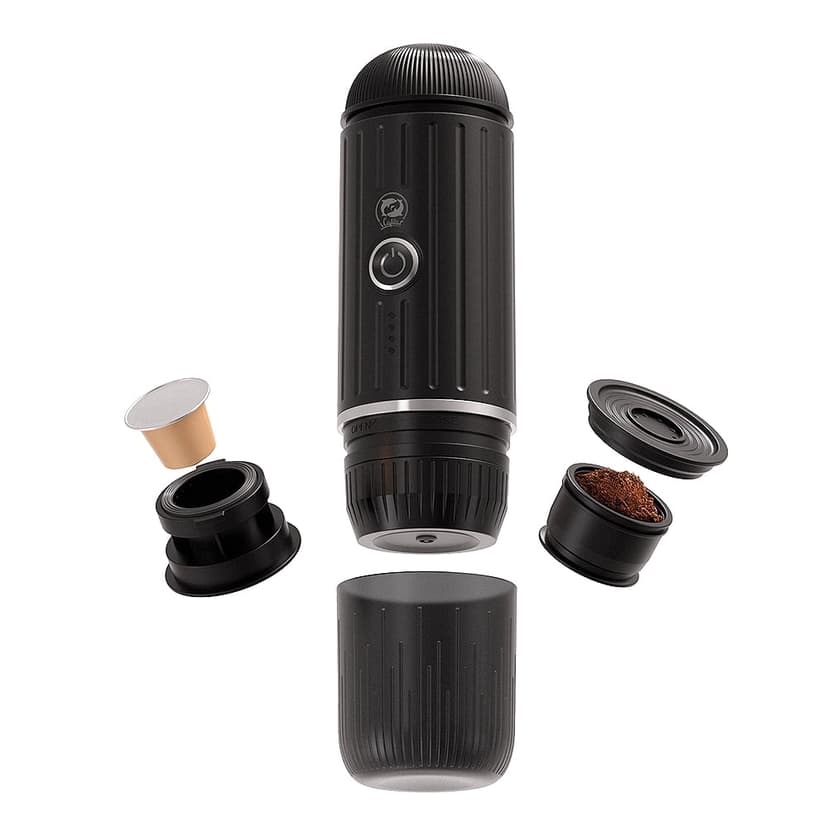 Graflsoa Compact USB-C Rechargeable Portable Espresso Maker with 7500mAh Battery for Outdoor Use - Black