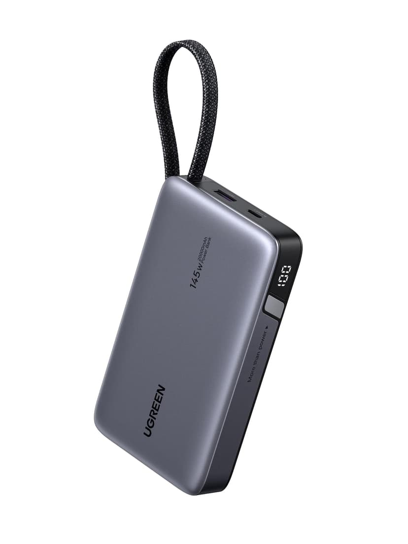 UGREEN Nexode Power Bank, 20000mAh 145W Laptop Portable Charger with Built-in USB-C Cable 72Wh Fast Charging Business Travel Battery Pack for MacBook Pro/
