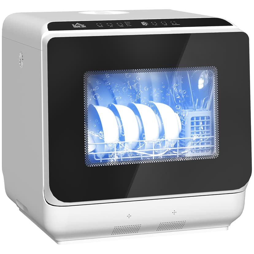 HOMCOM Countertop Dishwasher, Dishwasher with Built-in 6L Water Tank White