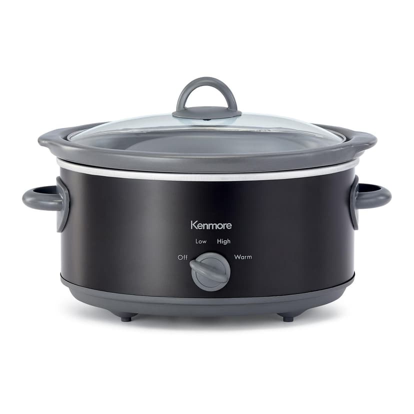 Kenmore 5 qt Slow Cooker (4.7L), Easy to Use with Dial Control, Black