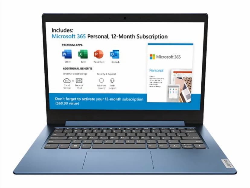 Lenovo IdeaPad 1 Laptop, 14.0" HD Display, Intel Celeron N4020, 4GB RAM, 64GB Storage, Intel UHD Graphics 600, Windows 11 in S Mode, Ice Blue