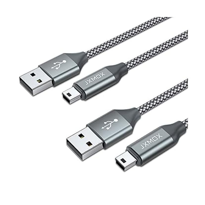 xixishop Mini USB Cable, (6.6ft 2 Pack) USB 2.0 Type A Male to Mini B Charging Cord Compatible with Hero 3+, PS3 Controller, Digital Camera, Dash Cam, MP3 Player, Garmin Nuvi GPS, GPS Receiver