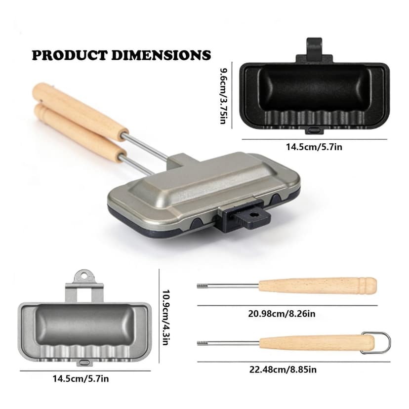 Vwrxbz Sandwich Maker Nonstick Double Sided Frying Pan Breakfast Omelet Waffle Grill Pan Mould