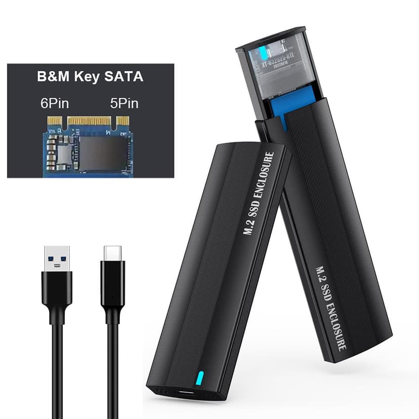 Aluminum M.2 to USB NVMe SATA SSD Enclosure Reader.Tool-Free USB3.1 2,6Gbps A1S8
