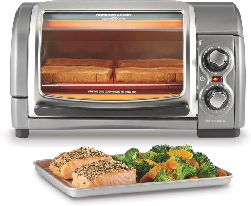 Hamilton Beach Easy Reach Toaster Oven, Gray, 31344DA