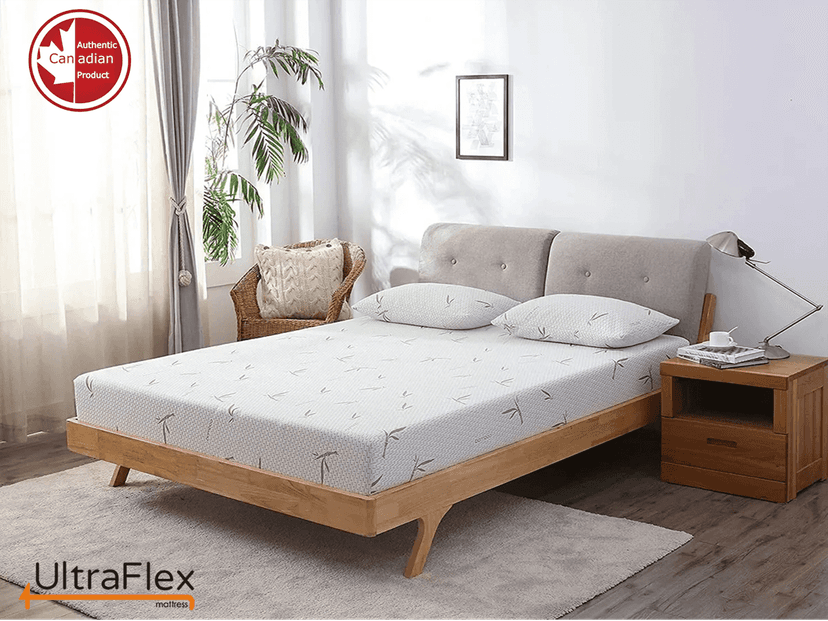UltraFlex SolidSleep- Canadian-Made FIRM Gel Infused Reversible Comfort With Pressure Relief, Cooling Technology, Bamboo Cover, CertiPUR-US® Certified Foam (Made in Canada)