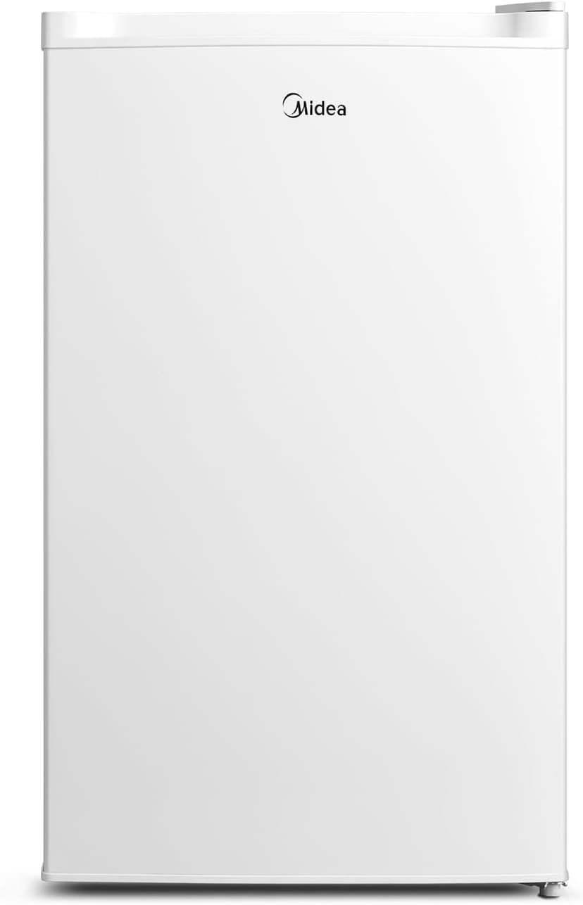 Midea 3.0 Cu. Ft. Upright Mini Freezer with Lock, 42 dB Quiet, Energy Efficient R600A, Reversible Door for Apartment, Kitchen, Garage & Cottage – White