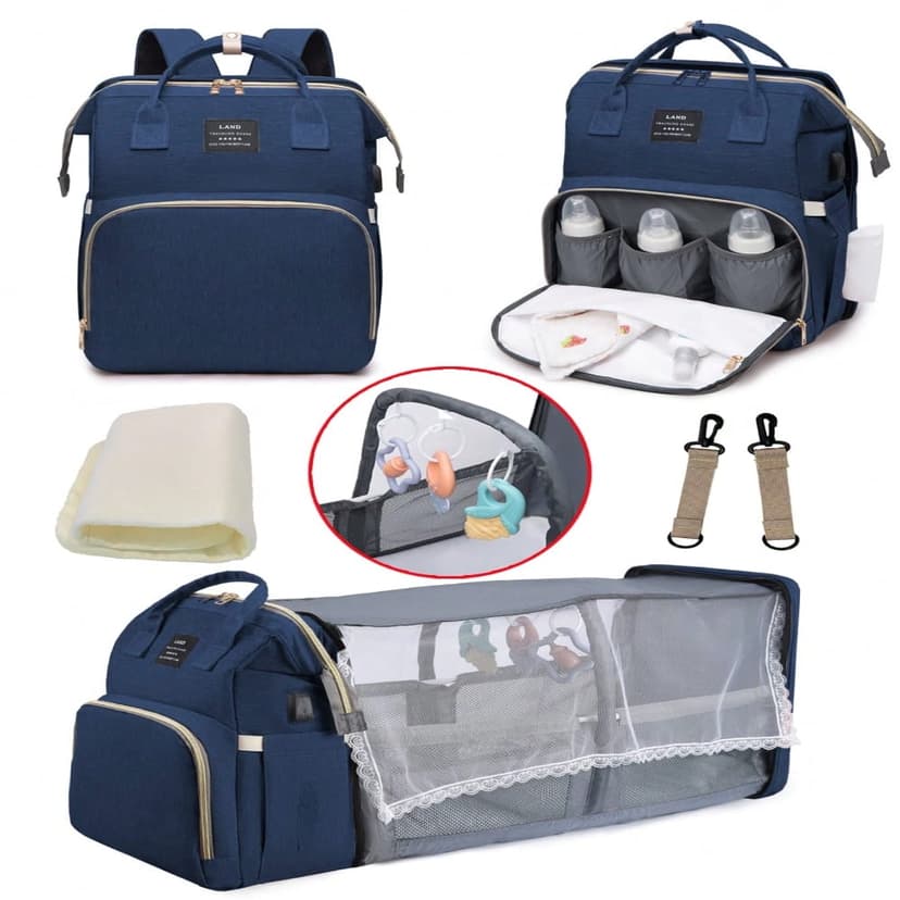 SNNROO 1pc Baby Diaper Bag Backpack With Changing Station Multifunction Portable Waterproof Large Capacity Travel Baby Changing Bags Baby Stuff Organizer Baby Registry Search Baby Di