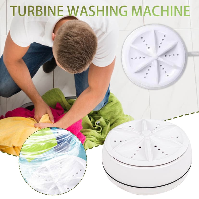 Amzcrzy Washing Machine Portable Compact Laundry Turbine, Usb Washing Machine Laundry Cleaner Tool Dorm Room Essentials Home Improvement Birthday Gifts for Men Home Organization New Home Essentials