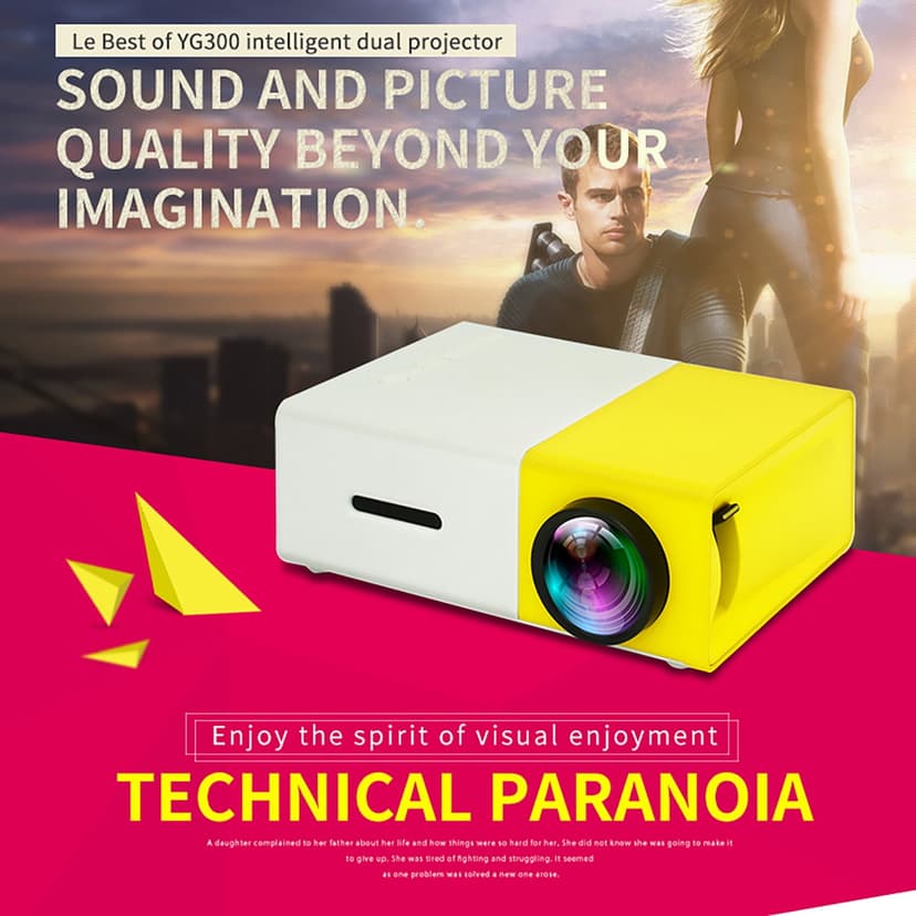 EGNMCR Projector Mini Handheld LED Projector Home&Gaming hd projector