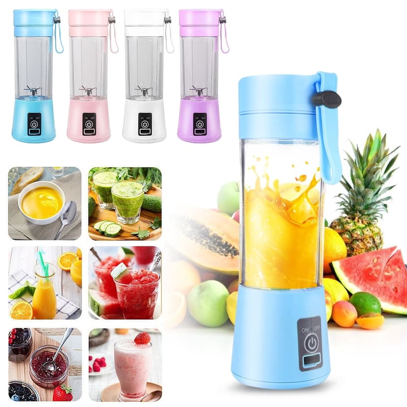 Mini Portable Blender,Smoothies Personal Blender Mini Shakes Juicer Cup USB Rechargeable With 6 blades,Blue