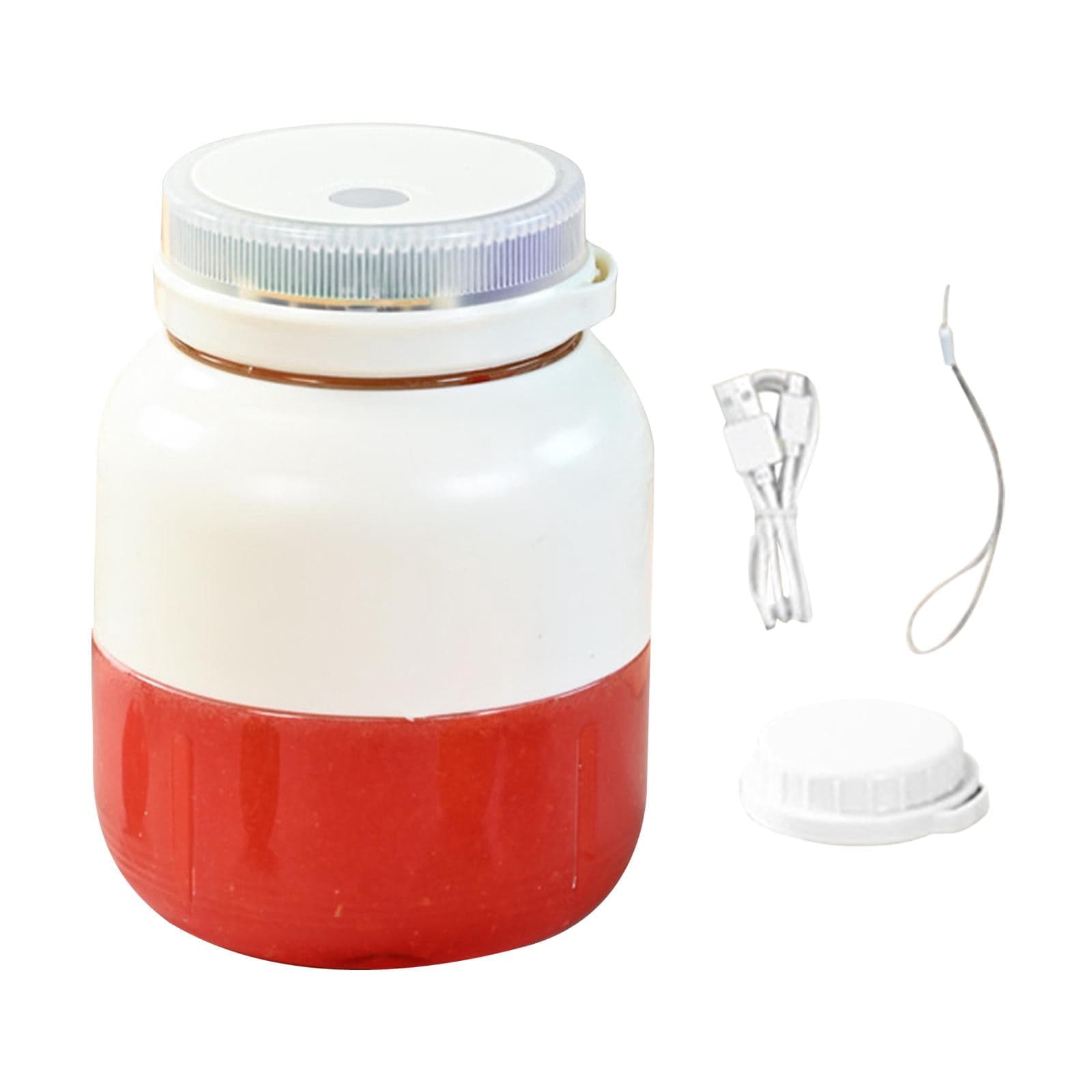 veasfak Electric Fruit Juicer Ice Blender Mixer Mini Blender for Office Kitchen Home white