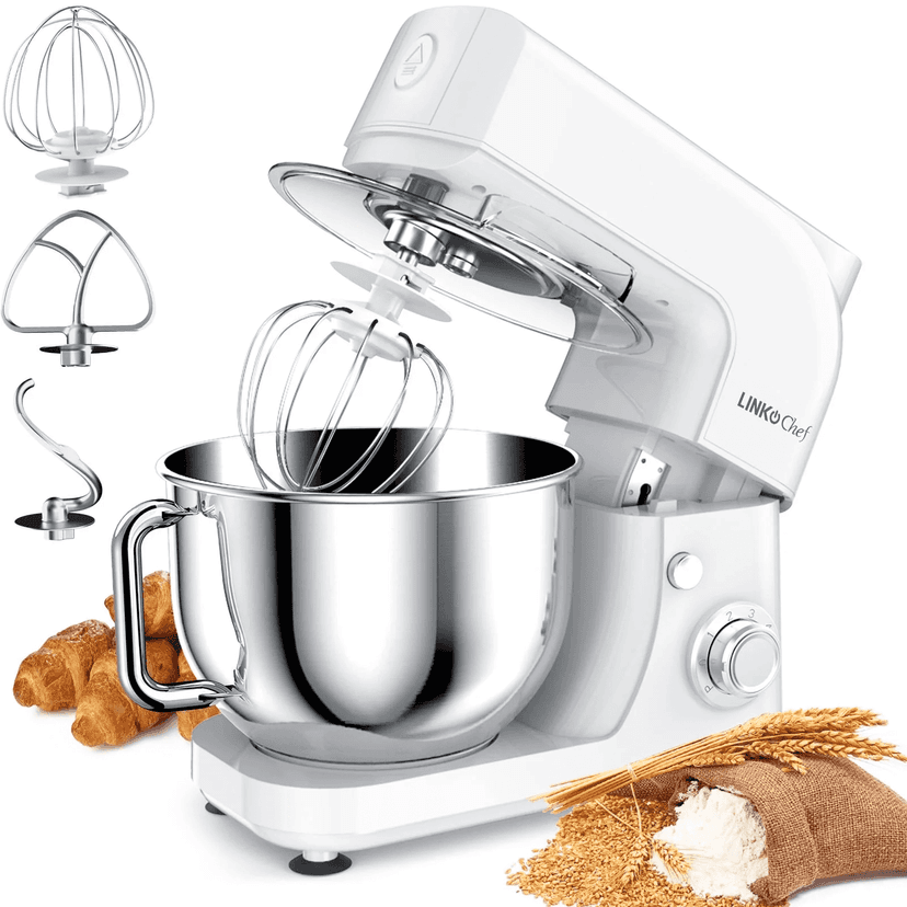 Refurbished linkchef SM10280 5.3QT 800W 6+P Speeds Stand Mixer, White