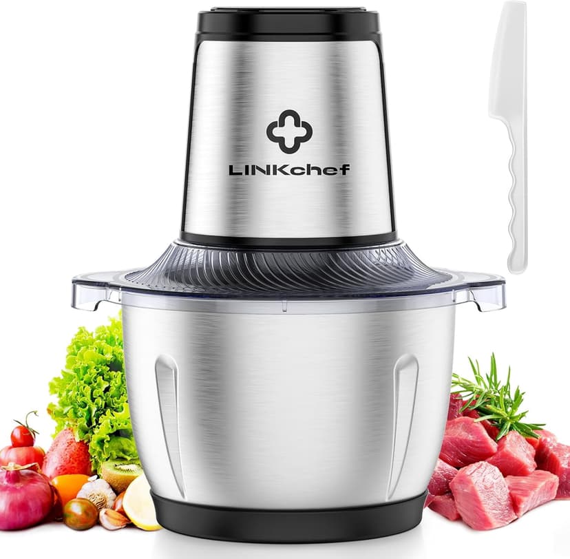 LINKChef Food Chopper, 1.5L Meat Grinder Food Processor Stainless Steel for Vegetable Meat Fruit