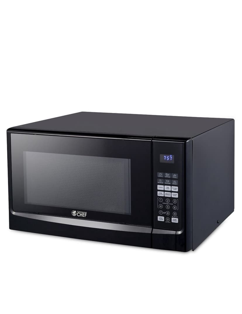 Commercial Chef 1.4 Cubic Foot Microwave with 10 Power Levels, Small Microwave with Push Button, 1100 Watt Microwave with Digital Control Panels