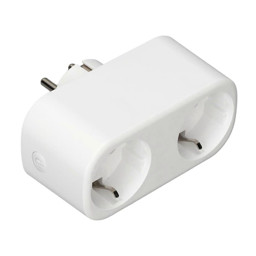 EU Wifi Smart Plug Wifi Dual Outlets EU Socket Shunt Double Control Voice Control Timing Switch 2 in 1 Smart Plug AC 220‑250V