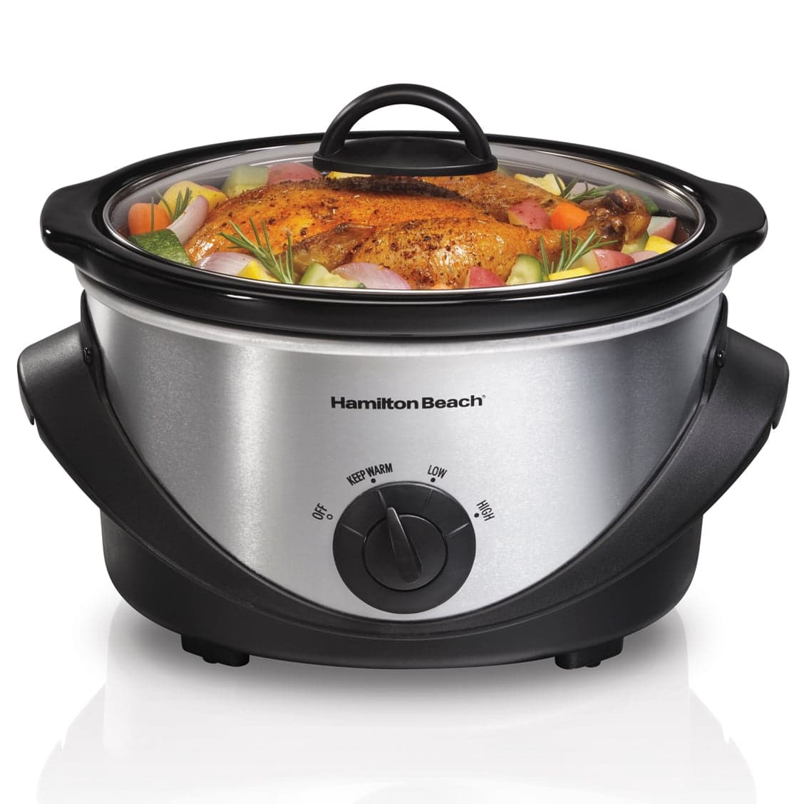 Hamilton Beach 33141 Kitchen Electric Counter Top 4 Quart Oval Slow Cooker Pot