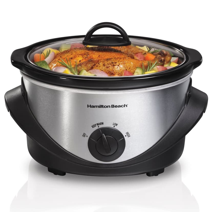 Hamilton Beach 33141 Kitchen Electric Counter Top 4 Quart Oval Slow Cooker Pot