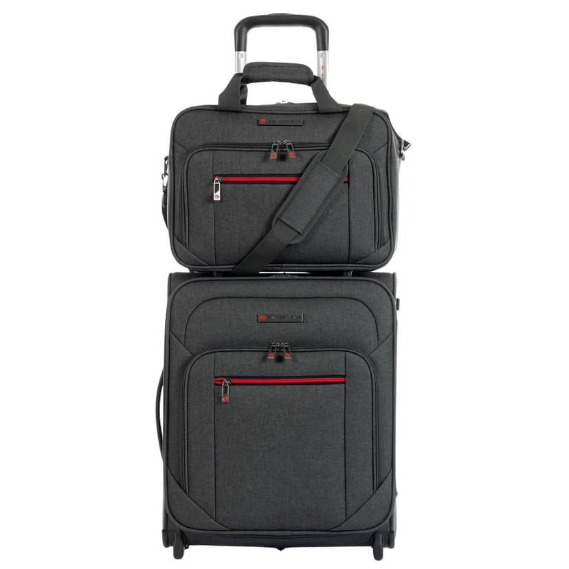 Air Canada Belmont 2-Piece Set, 18 Inch Carry-On Luggage Set with Travel Bag