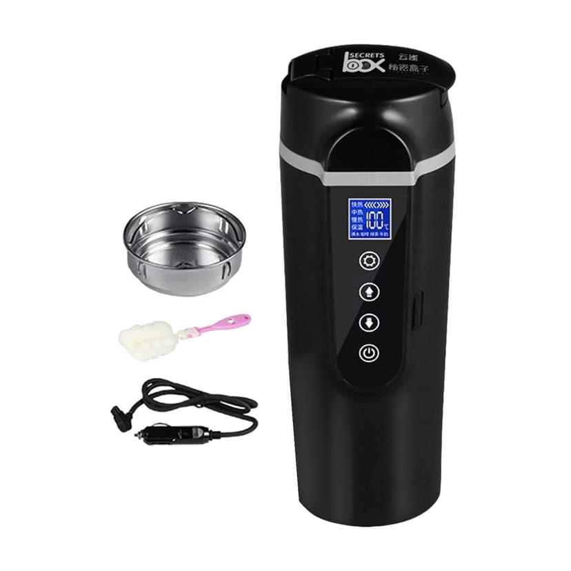 Esquirla Car Heating Cup 24V/12V Traveling Kettle for Camping Auto Car Tea Water Milk black