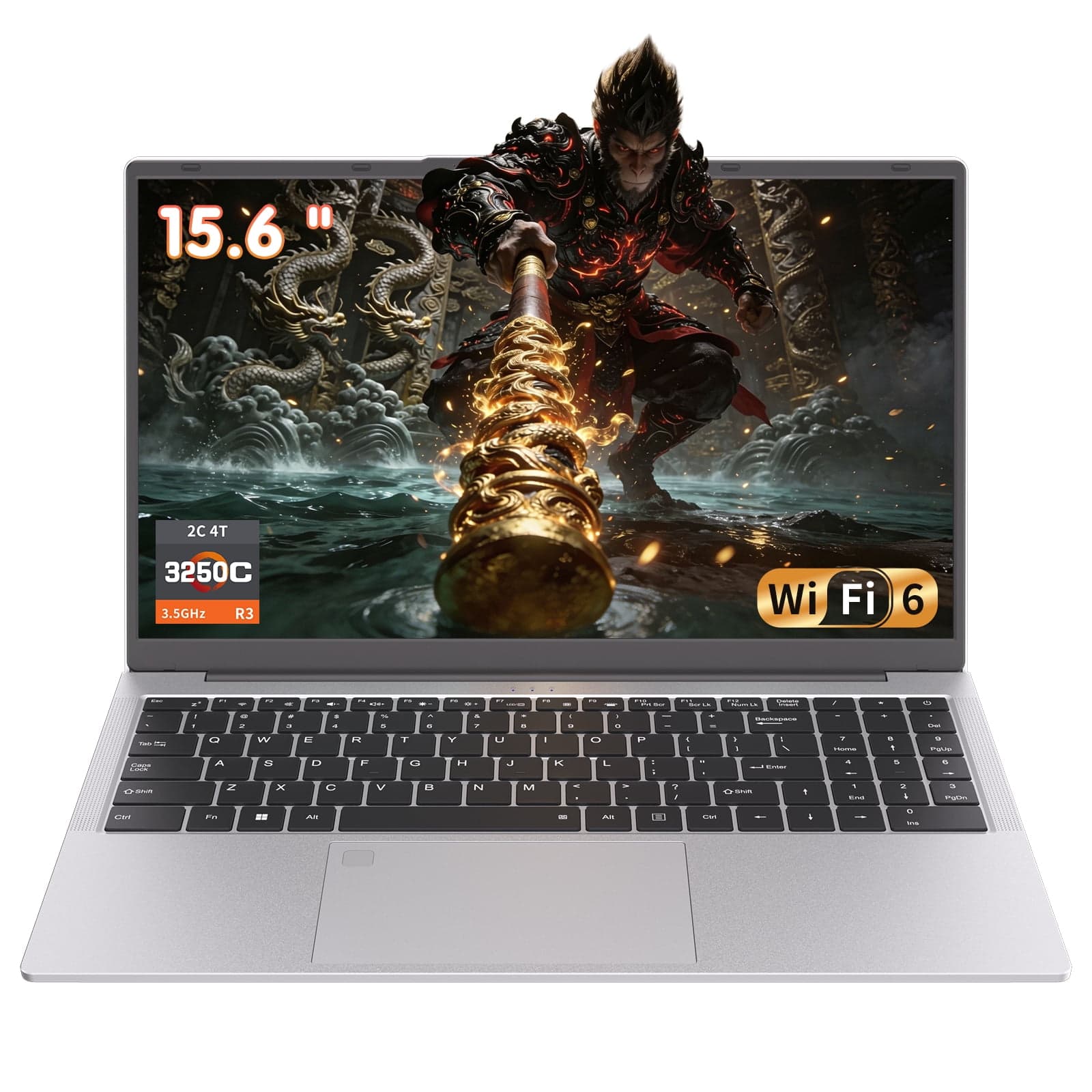 Auusda 15.6" Business Laptop AMD Ryzen 3250C 16GB DDR4 RAM 512GB NVMe SSD, Windows 11 Pro Student Notebook Computer, Backlight, Fingerprint, Silver