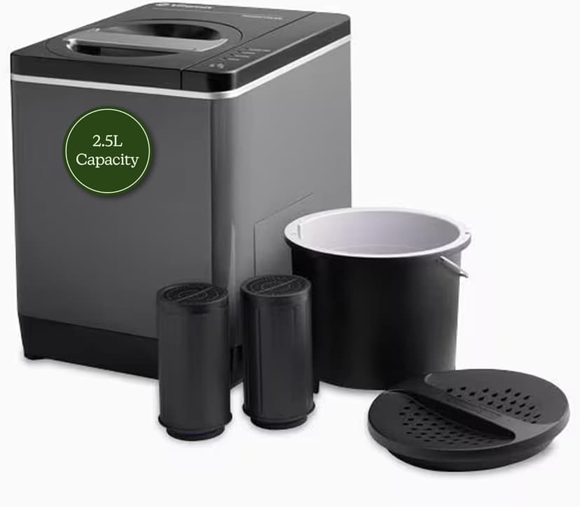 FoodCycler FC-30 - Convenient Home Food Processor and Recycler - Kitchen Countertop Modern Composter Alternative - Electric Food Waste Disposer - Odorless Food Waste Bin - 2.5L Bucket Capacity