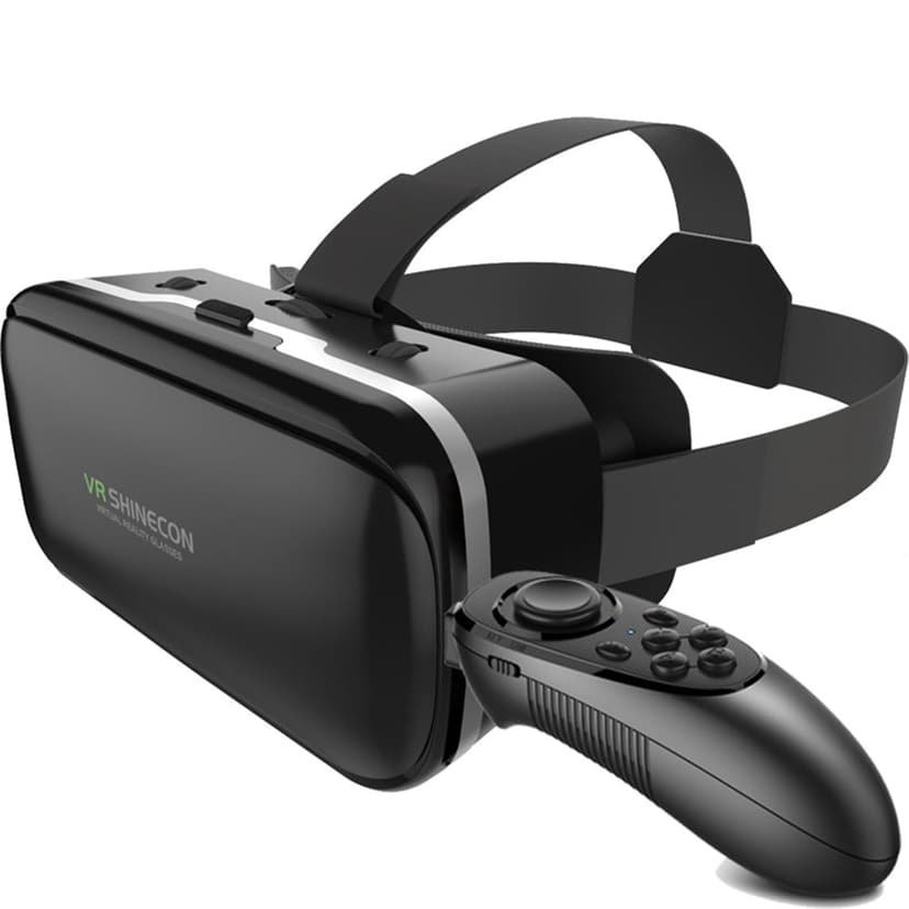VR Glasses Virtual Reality Glasses Compatible with IPhone & Android 3D VR Glasses with Bluetooth Controller, HD Virtual Reality Anti Blu-ray Lens for 3D Film and Games