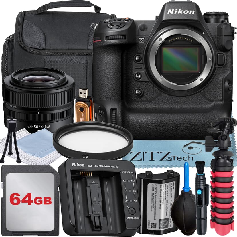 Nikon Z9 Mirrorless Camera with NIKKOR Z 24-50mm Lens + 64GB Memory Card + UV Filter + ZeeTech Accessory Bundle