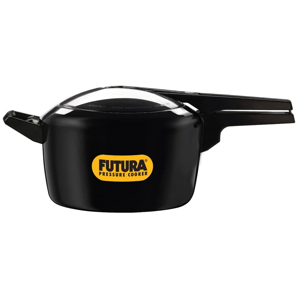Futura Black Aluminium Pressure Cooker 5 Liters | Hard Anodised Outer Lid Pressure Cooker, Pan Cooker (FP50) - For 5 To 7 Persons