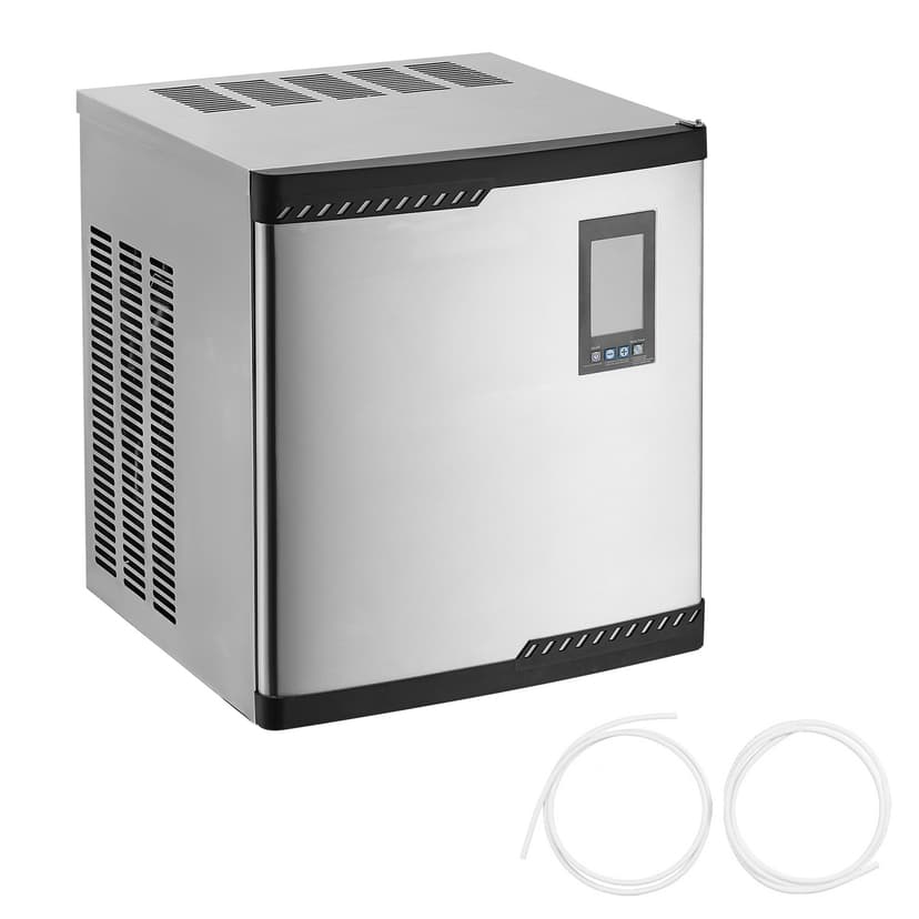 KFFKFF Commercial Ice Maker Machine - Head, 300 Lbs/Day Stainless Steel Ice Machine with Scheduled Ice-Making, Self-Cleaning, Adjustable Thickness