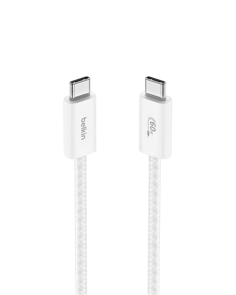 Belkin BoostCharge Braided USB-C to USB-C Cable (1M/3.3ft. 60W) - Soft, Flexible Fast-Charging Cable, Type C Charger Cord for iPhone 16 & 15 Series, Galaxy S25, MacBook, iPad Pro, & More