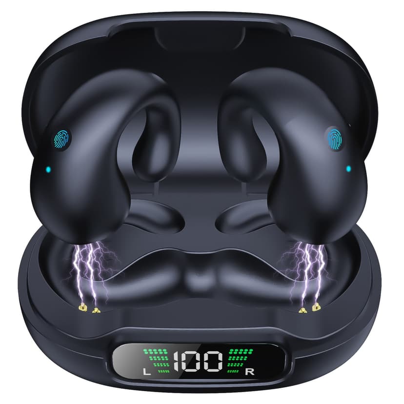 Bluetooths Earbuds, 3D HiFi Stereo Over Ear Headphones with Charging Case, Touch Control Wirelessly Earphones Noise Reduction for Workout Running Gym