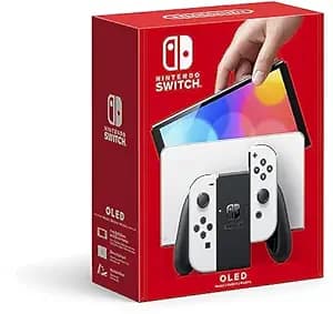 Restored Nintendo Switch OLED Console – 7" Display, 64GB Storage, White Joy-Con – Refurbished Fair