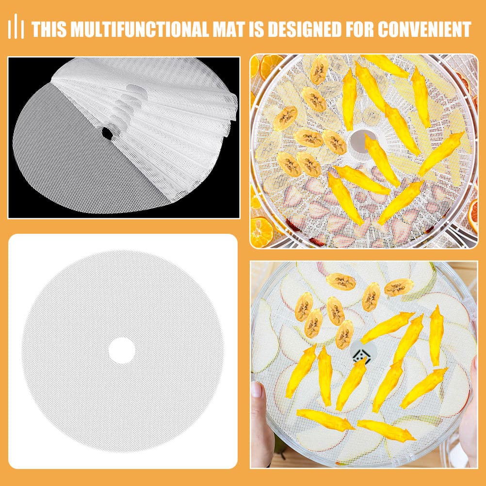 DECORNIJIA 10Pcs Food Dehydrator Pad Round Silicone Reusable for Kitchen Use Food Drying