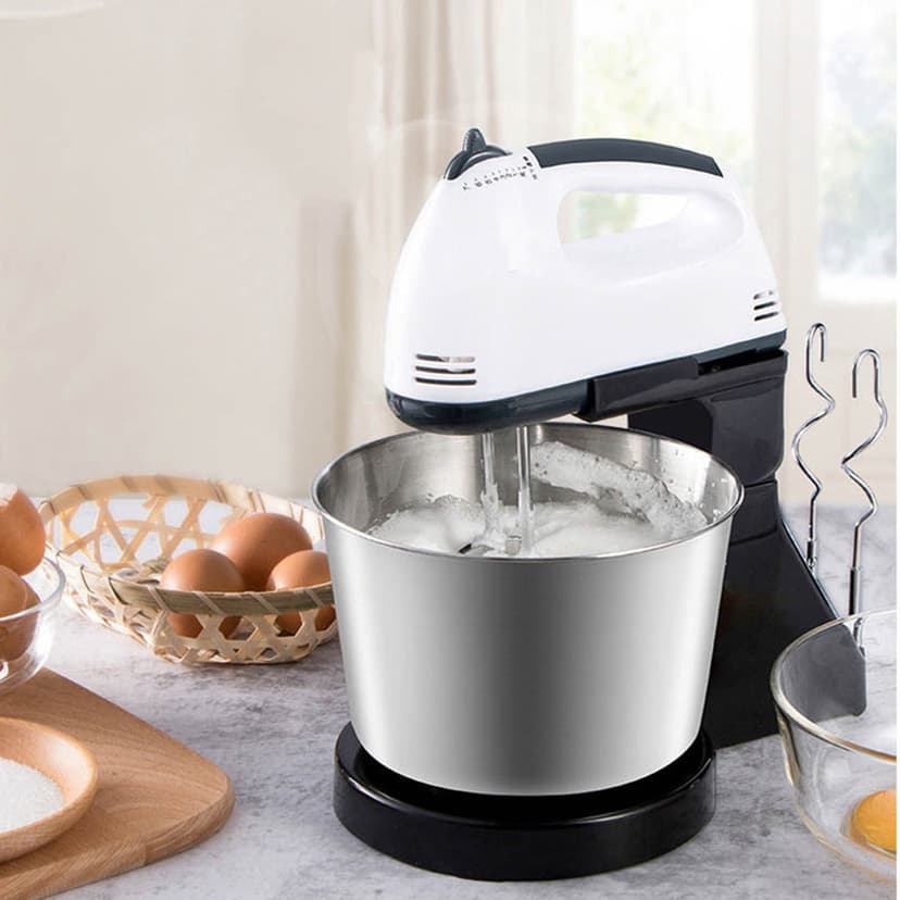 Wuztai 150W Electric Hand Mixer, 7-Speed Adjustable Beater with Stainless Steel Whisk, Wuztai Large Capacity 1.7L Stand Mixer for Baking Batter Milkshakes Cream, Powerful Kitchen Mixer for Cakes