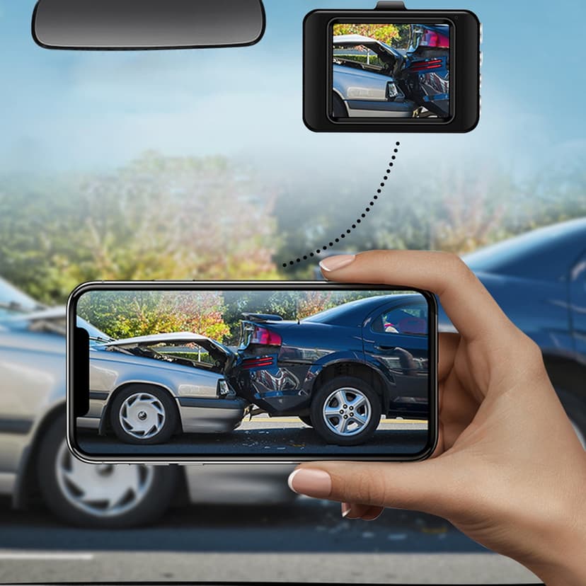 HCBY 1080P FHD Dash Cam with 2.0" LCD, Loop Recording, Motion Detection, Night Vision, Car Driving Recorder with Mount & Charger, Supports 32GB